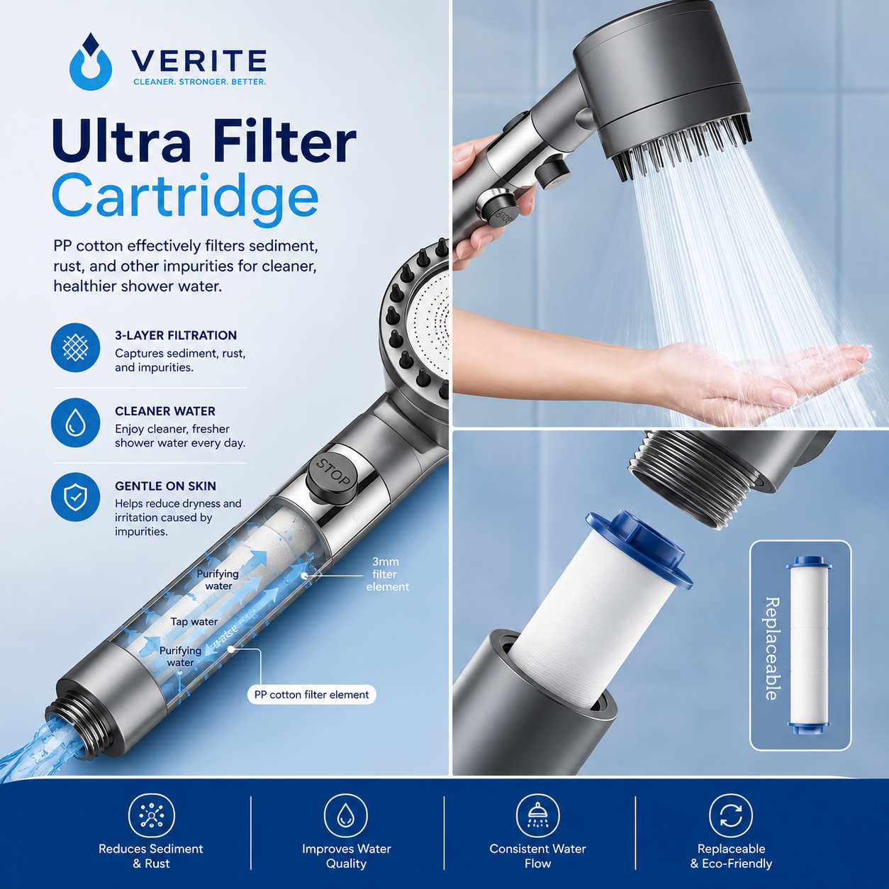 Verite High Pressure Shower Head
